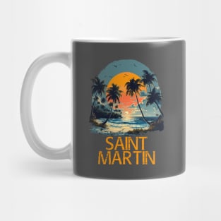 Saint Martin Sunset (with Orange Lettering) Mug